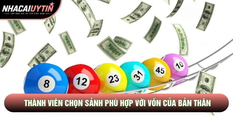 Thành viên chọn sảnh phù hợp với vốn của bản thân Thành viên chọn sảnh phù hợp với vốn của bản thân